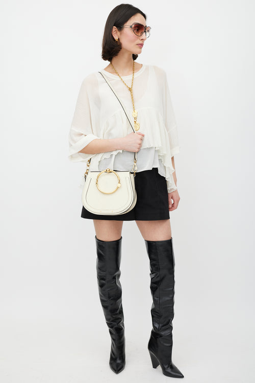 Chloé Cream & Gold Leather Nile Bag