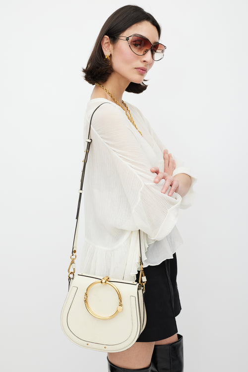 Chloé Cream & Gold Leather Nile Bag