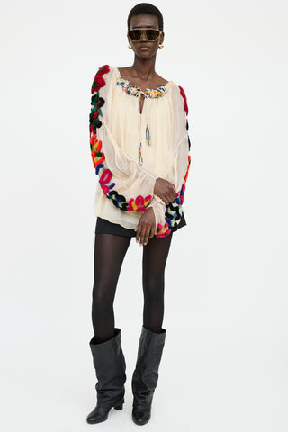 Chloé Silk Appliqué Blouse