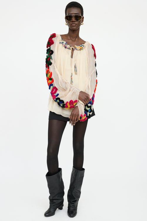 Chloé Silk Appliqué Blouse