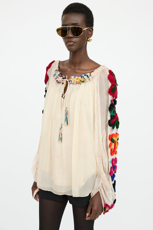 Chloé Silk Appliqué Blouse