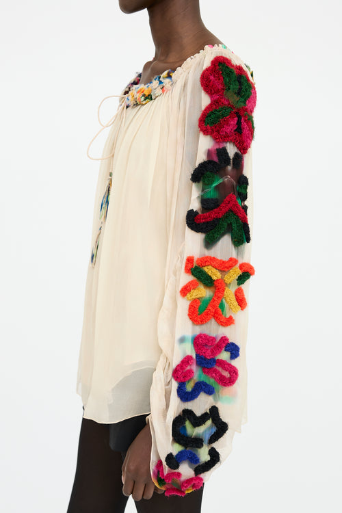 Chloé Silk Appliqué Blouse