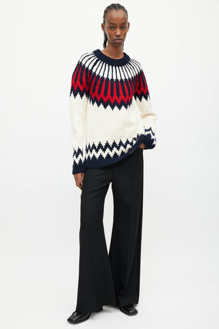 Chloé Cream & Multi Wool Knit Sweater