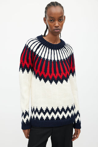 Chloé Cream & Multi Wool Knit Sweater