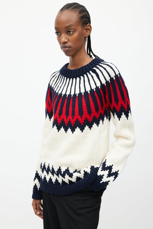 Chloé Cream & Multi Wool Knit Sweater