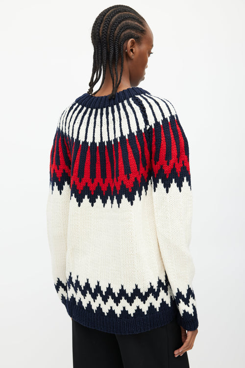 Chloé Cream & Multi Wool Knit Sweater
