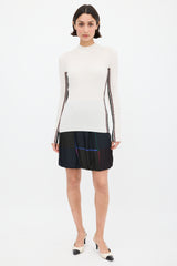 Chloé Cream & Multicolour Crochet Stripe Top