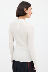 Chloé Cream & Multicolour Crochet Stripe Top