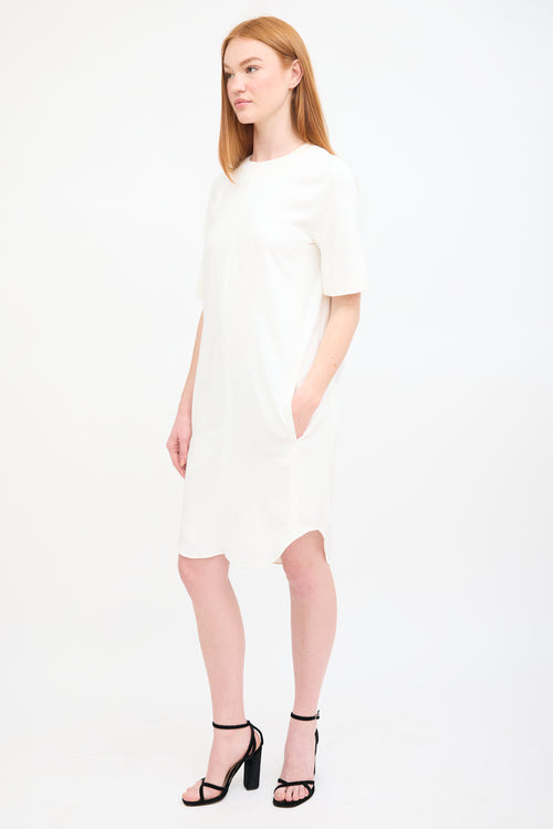 Chloé White Short Sleeve Mini Shift Dress