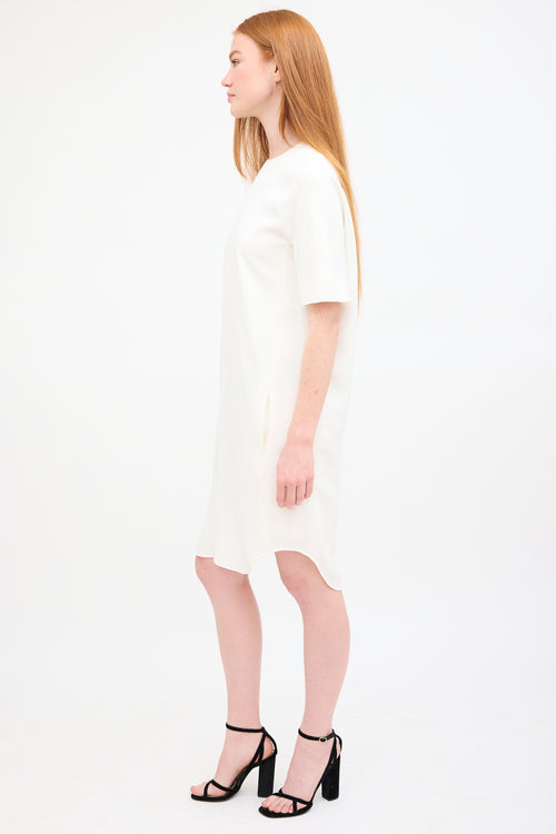 Chloé White Short Sleeve Mini Shift Dress