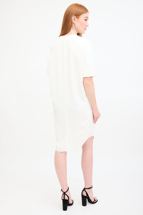 Chloé White Short Sleeve Mini Shift Dress