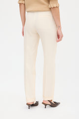 Chloé Cream Uneven Hem Tapered Trouser