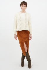 Chloé Cream Wool Fuzzy Knit Sweater
