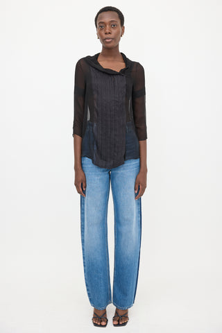 Chloé Crinkled Silk Chiffon Blouse
