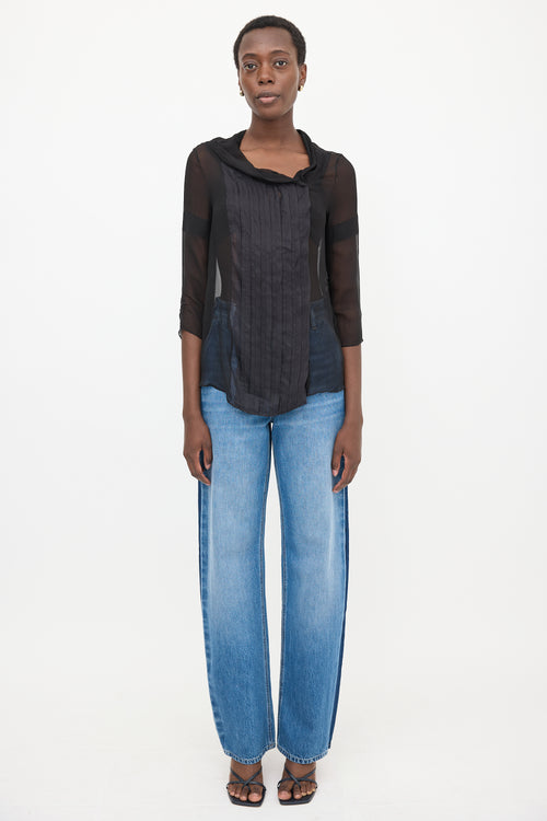 Chloé Crinkled Silk Chiffon Blouse