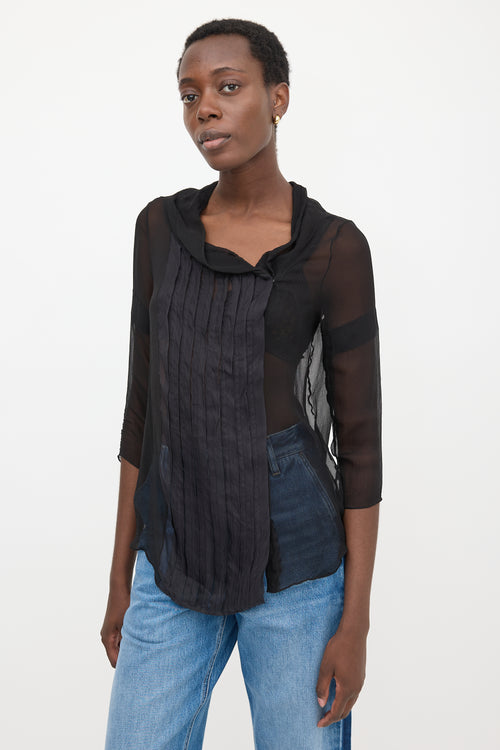 Chloé Crinkled Silk Chiffon Blouse