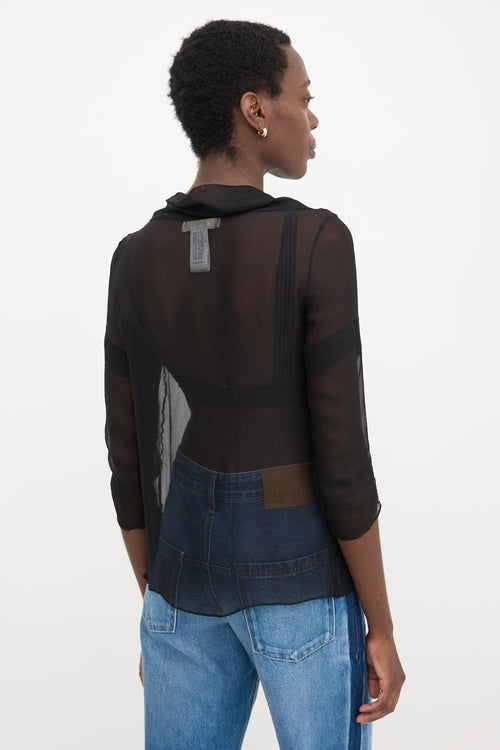 Chloé Crinkled Silk Chiffon Blouse