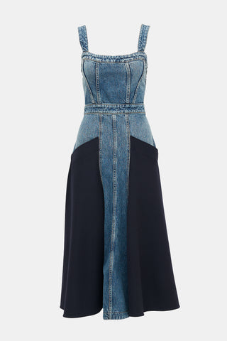 Denim Panelled Maxi Dress