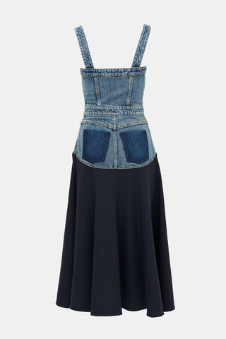 Denim Panelled Maxi Dress