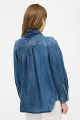 Chloé Denim Tie Collar Blouse