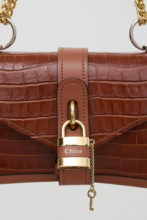 Chloé Embossed Leather Aby Chain Bag