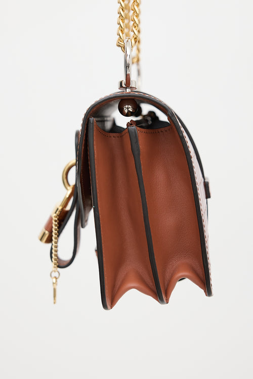 Chloé Embossed Leather Aby Chain Bag