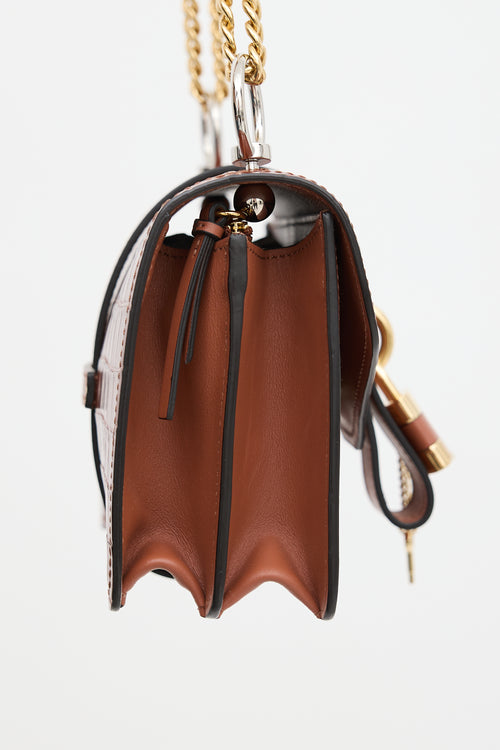 Chloé Embossed Leather Aby Chain Bag