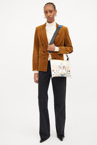 Chloé Cream & Multi Colour Roy Print Clutch Bag