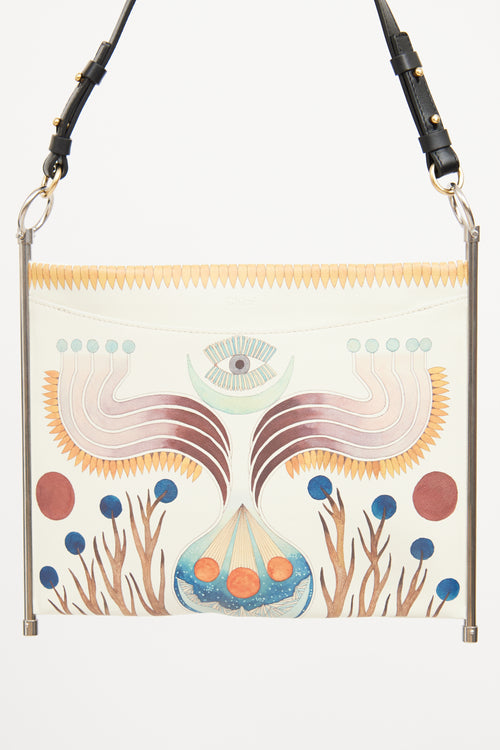 Chloé Cream & Multi Colour Roy Print Clutch Bag