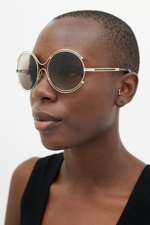 Chloé Gold CE122S Round Sunglasses