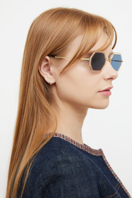 Chloé Gold Tone Octagon CE146S Sunglasses