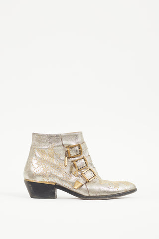 Chloé Silver & Gold Susanna Studded Boot