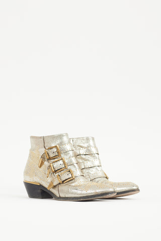 Chloé Silver & Gold Susanna Studded Boot