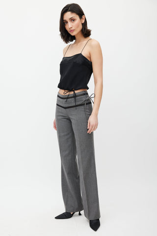 Chloé Grey & Black Wool Tie Trouser