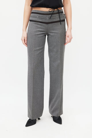Chloé Grey & Black Wool Tie Trouser