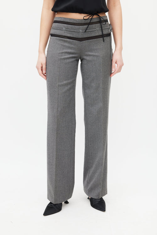 Chloé Grey & Black Wool Tie Trouser
