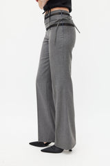 Chloé Grey & Black Wool Tie Trouser