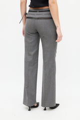 Chloé Grey & Black Wool Tie Trouser