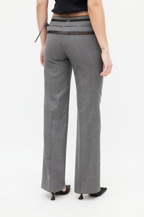 Chloé Grey & Black Wool Tie Trouser