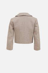 Chloé Linen Woven Cropped Jacket