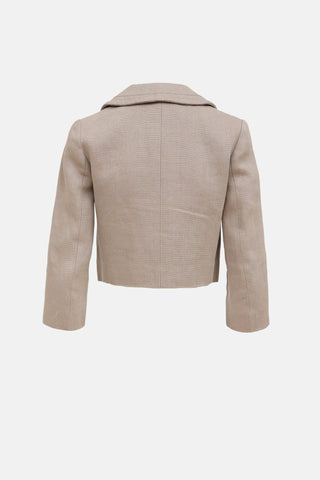 Chloé Linen Woven Cropped Jacket