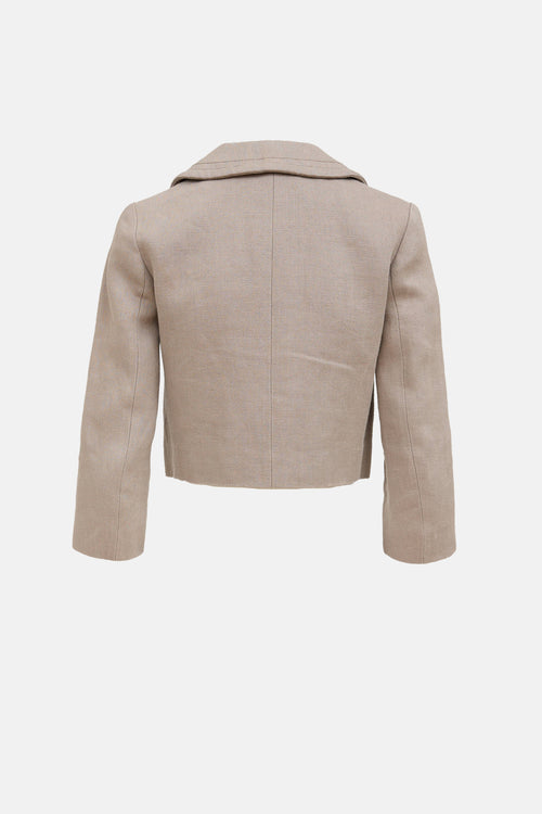 Chloé Linen Woven Cropped Jacket