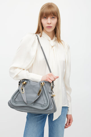 Chloé Grey & Gold Paraty Leather Bag