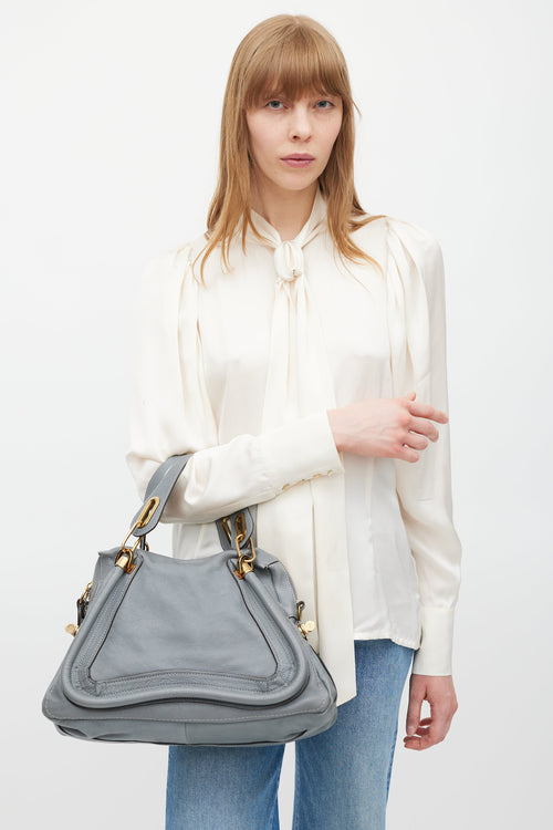 Chloé Grey & Gold Paraty Leather Bag