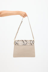 Chloé Grey Suede & Textured Leather Medium Faye Bag
