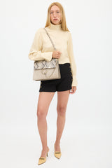 Chloé Grey Suede & Textured Leather Medium Faye Bag