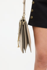 Chloé Grey Suede & Textured Leather Medium Faye Bag