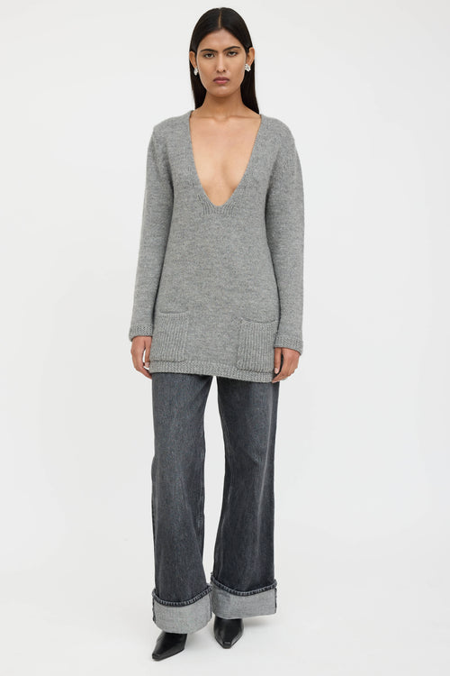 Chloé Wool V-Neck Knit Sweater