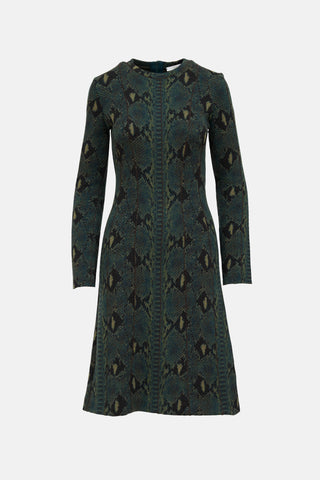 Chloé Wool Knit Patterned Dress