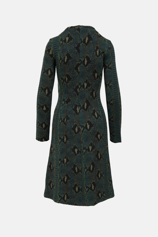 Chloé Wool Knit Patterned Dress